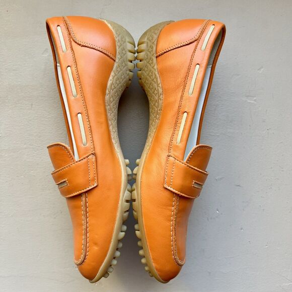 Walter Genuin Orange Leather Penny Loafer Golf Shoes Women EU 36.5 US 6 - 6.5 - Picture 6 of 16